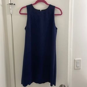 Nancy blue suede scalloped bottom dress